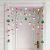 Cortina decorativa navideña con diseño de muñeco de nieve y gorro de Papá Noel para puerta de dormitorio y hogar.