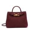 Bolsa de Mujer Más Vendida Imitación Gamuza Bolsa Tejida Mate Bolso Tote Portátil Hebilla de Mariposa Metálica Bolso Cruzado para Mujer Venta al por Mayor de Fábrica