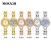 Relógio da Marca Mokago Caixa Simples de Cobre Pulseira Redemoinho Relógio à Prova d'Água para o Dia a Dia Alto Valor Mostrador Madrepérola Quartzo Relógio Feminino