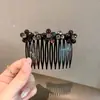 Pente Invertido Novo Estilo Coreano e Japonês com Toque de Luxo, Ferramenta de Penteado para Mulheres, Pente de Cabelo Exquisito de Pérola e Cristal, Acessório de Cabelo Lateral
