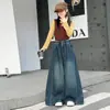 Falda pantalón vaquera para niña Otoño Nuevo Estilo 2026 Pantalones de pierna ancha retro elegantes nuevos Pantalones largos hasta el suelo para niña Jeans