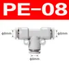 Conector Neumático Recto PU Bidireccional PV Tri-vía Tipo T Tipo Y Cuatro Vías Cinco Vías Conector Manguera de Aire 8MM Negro y Blanco