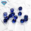Huagang Gema Redonda Plana Lisa 34# Corindón Azul Piedra en Bruto Venta al por Mayor Diamante Artificial Zafiro Arco 34