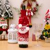Decorações de Natal capa de garrafa de vinho tricotada avaliação para idosos boneco de neve alce capa de garrafa de vinho tricotada cor gradiente capa de vinho