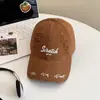 Chapéu de Sol de Verão para Mulheres, Boné de Beisebol com Letras e Furos, Estilo Casual Versátil, Chapéu de Sol Versão Coreana para Afinar o Rosto