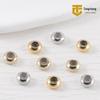 Contas de ábaco de silicone de ouro 18K feitas à mão DIY pulseira espaçador material posicionamento antiderrapante ajuste contas de cobre banhadas a ouro real