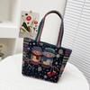 Nova Bolsa de Mão Bordada para Trabalho Estudante Lona Bolsa de Mão Bolsa Estilo Chinês Bolsa Universitária Feminina para Pessoas de Minorias