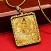 Joias de Lhasa, Xizang, pingente de caixa Gau, Oito Grandes Protetores, Golden Tang, Rekong, thangka do zodíaco tibetano pintado à mão e pintado à mão