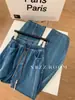 Jeans Lavado de Algodão 54% Estilo Japonês com Caimento Cintura Alta para Mulheres Calças Casuais Largas de Perna Larga Estilo Retro Scimitar Verão e Outono 2025