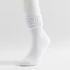 Em estoque Meias Amazon Femininas Cano Longo Outono e Inverno Espessadas terry Stouch socks Bolha Amontoada Meias para Panturrilha