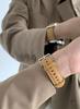 Compatible con la correa de Apple Watch iwatch345678SE, correa de muñeca S910 con patrón de lichi y correa de piel de cordero Starlight.