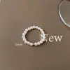Anillo de Perla Elegante y Suave para Mujer, Anillo Elástico de Lujo Ligero y de Alta Gama, Anillo de Moda y Sencillo, Nueva Tendencia