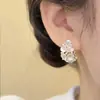 Pendientes de Flor Retro Franceses con Perlas Diseño de Pendientes Nuevo Estilo Caliente Modernos y Exquisitos Pendientes de Plata S925 de Alta Gama para Mujer