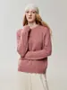 Elegância casual~75% caxemira 25% seda de amoreira suéter de malha pullover feminino, top versátil estilo old money
