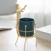 Estilo Escandinavo Criativo Cervo de Ferro Dourado Vaso de Flores Cerâmico Porta-Canetas Armazenamento Musgo Decorativo Arranjo Floral