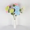 3 cabezas de hortensia de verano sin fin flores artificiales, esquema de color Nordic Morandi, decoración suave exquisita, arreglo floral ambiental, flores artificiales decorativas