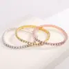 Pulsera Transfronteriza Pulsera de Diamantes Completos Estación Independiente Circón Microincrustado Pulsera de Diamantes Completos Super Brillante Pulsera de Oro Rosa Lujo Ligero Comercio Exterior