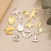 Colgantes Pequeños Populares Transfronterizos de Acero Inoxidable con Formas de Animales Lindos, Accesorios de Acero de Titanio para Hacer Joyería de Collares y Pulseras DIY