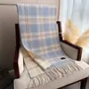 Bufanda Chal de Imitación Cachemir con Patrón Estilo Británico para Hombres y Mujeres, Bufanda con Borlas Cálida y de Moda para Otoño e Invierno para Viajes