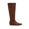 Opciones de dos alturas del mismo estilo de Mom Uva: botines cortos de mujer de punta cuadrada con cremallera trasera, ajustados, de altura interna 5 cm, hasta la mitad de la pantorrilla