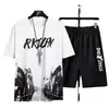 Comércio exterior novo sportswear terno dos homens de verão de manga curta T-shirt camisa de basquete shorts casuais de duas peças moda coreana