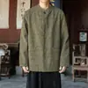 Jaqueta de Couro PU com Gola Alta Estilo Chinês Outono/Inverno 2026, Casaco Zhongshan Masculino Soltinho Tamanho Grande Estilo Chinês, Casaco Casual