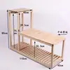 Soporte para Acuario y Soporte para Flores de Madera Maciza Integrado, Combinación de Piso Alto-Bajo para Sala de Estar, Base para Acuario con Estante de Almacenamiento Multicapa de Carga