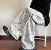 Pantalones casuales de pana transfronterizos con caída relajada para hombre, nueva marca de moda otoño e invierno, pantalones holgados rectos de pierna ancha