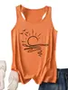 Amazon Ebay Site Independente Casual Confortável Versátil Feminino Pássaro Voador Listra de Sol Regata Comércio Exterior Transfronteiriço
