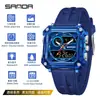 El Nuevo Reloj Electrónico de Sanda es un Éxito Transfronterizo, Reloj Estudiante Multifuncional Resistente al Agua, Reloj Deportivo Transparente Cuadrado Resistente al Agua para Hombres y Mujeres