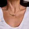 Colar com Pingente de Raquete de Tênis Personalizado Estilo Europeu e Americano Wanxing, Venda Quente Transfronteiriça Colar Corrente de Clavícula de Aço Inoxidável 18K de Alta Qualidade