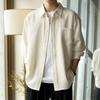 Camiseta de Manga Larga Tipo Waffle Estilo Japonés Estilo Hong Kong Camisa Suelta para Niño Verano Trendy Versátil Abrigo Casual Trendy