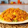 Arroz Frito Mida House 400g Estilo Cantonés Carne Curada Arroz Frito Semiacabado Arroz Frito con Huevo Yangzhou Comida Instantánea Congelada para Microondas