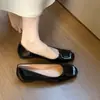 Zapatos Elevadores Chu Yu Ji Fangkou de Boca Baja Primavera/Verano 2026 Tacón Bajo Suave Versátiles de Charol Zapatos para el Trabajo para Combinar con Faldas