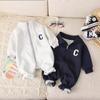 Mameluco casual coreano de manga larga con cremallera para bebés y niños pequeños, ropa de liebre de moda para bebés para gatear y reptar