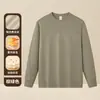 Sudadera con Cremallera Patchwork de Gamuza Pesada 340g para Hombre Nueva Camiseta Base de Manga Larga Otoño e Invierno Top de Calidad