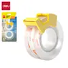 Conjunto de Fita Adesiva Transparente Invisível Deli com Cortador para Estudante, Escritório, Alta Viscosidade, Fita Pequena Transparente no Atacado
