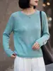 Suéter de Punto de Tencel con Lentejuelas para Mujer, 26 Estilos, Corte Holgado, Cuello Redondo, Dobladillo Enrollado, Manga Larga Raglán, Suéter Pulóver de Lino