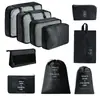 Bolsa de almacenamiento para viajes transfronterizos, set de neceser, bolsa de almacenamiento organizadora de ropa para equipaje de siete piezas, bolsa de almacenamiento de viaje