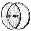 Juego de ruedas para bicicleta de montaña 24 26 27.5 29 pulgadas aluminio hepei rodamiento Lin liberación rápida eje de barril rueda de seis trinquetes púrpura