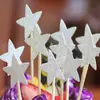 Cartão de bandeira de bolo estrela de cinco pontas brilhante para atacado com pó brilhante estrela delicada amor inserção brilhante 10 preço