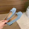 Estilo Delicado Zapatos Planos Mary Janes de Ballet para Mujer 2026 Colores Dulces Franceses Suela Suave Moño Plateado Zapatos Individuales Rojos
