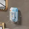 Caja de pañuelos de pared, sin perforaciones, para baño, caja de almacenamiento de papel extraíble, doble uso, portatoallas faciales