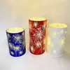 Conjunto de 3 Luzes de Vidro para Festas Hurricane Christmas Fogos de Artifício Luzes de Vidro de Fogos de Artifício Gravadas