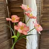 Nova Flor Artificial Tulipa Aberta de Cinco Cabeças Impressa em 3D Decoração de Casa Ornamento para Sala de Estar Arranjo Floral de Casamento