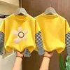 Camiseta para niña, algodón puro, a rayas, manga larga, nuevo modelo primavera y otoño 2026, camiseta básica para niñas estudiantes, top para niños