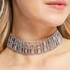 AliExpress novo colar de diamante com várias fileiras de cartas moda europeia e americana sexy corrente de clavícula totalmente cravejada de diamantes acessórios femininos colar