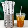 Pajitas Biodegradables, Pajitas Gruesas Desechables Empaquetadas Individualmente, Pajitas Delgadas, Pajitas de Ácido Poliláctico para Té de Leche al por Mayor