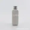 Botella cuadrada blanca de 50 ml con tapa de aluminio, adecuada para limpiador facial, detergente para ropa o cebo de pesca pequeño