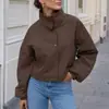 Otoño 2026 Nuevo Ropa Femenina Transfronteriza Europea y Americana de Gama Alta Color Sólido Manga Larga Botones Chaqueta Abrigo Top